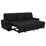 Demko Black Sleeper Sectional Sofa with Speaker and Storage Chaise by Coaster at Eve Furniture
