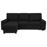 Demko Black Sleeper Sectional Sofa with Speaker and Storage Chaise by Coaster at Eve Furniture