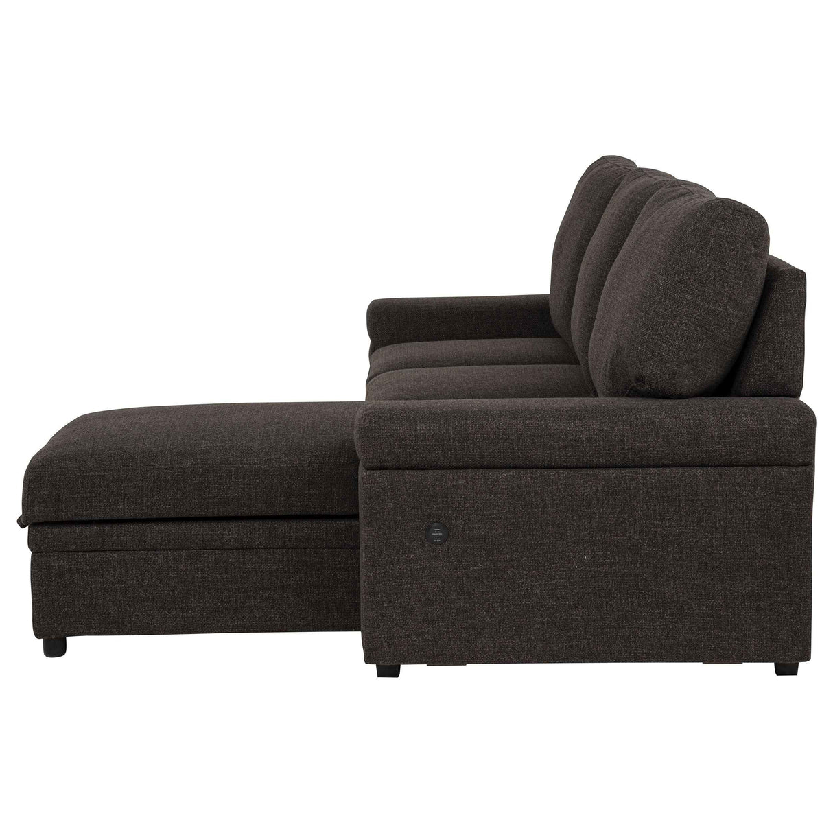 Demko Brown Sleeper Sectional Sofa with Speaker and Storage Chaise by Coaster at Eve Furniture