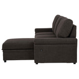 Demko Brown Sleeper Sectional Sofa with Speaker and Storage Chaise by Coaster at Eve Furniture