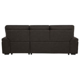 Demko Brown Sleeper Sectional Sofa with Speaker and Storage Chaise by Coaster at Eve Furniture
