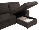 Demko Brown Sleeper Sectional Sofa with Speaker and Storage Chaise by Coaster at Eve Furniture