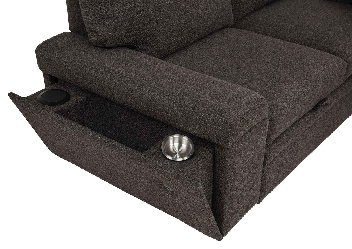 Demko Brown Sleeper Sectional Sofa with Speaker and Storage Chaise by Coaster at Eve Furniture
