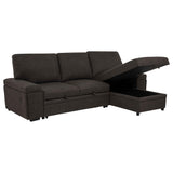 Demko Brown Sleeper Sectional Sofa with Speaker and Storage Chaise by Coaster at Eve Furniture