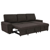Demko Brown Sleeper Sectional Sofa with Speaker and Storage Chaise by Coaster at Eve Furniture
