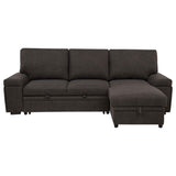 Demko Brown Sleeper Sectional Sofa with Speaker and Storage Chaise by Coaster at Eve Furniture
