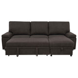 Demko Brown Sleeper Sectional Sofa with Speaker and Storage Chaise by Coaster at Eve Furniture