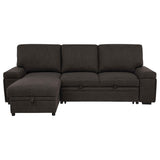 Demko Brown Sleeper Sectional Sofa with Speaker and Storage Chaise by Coaster at Eve Furniture