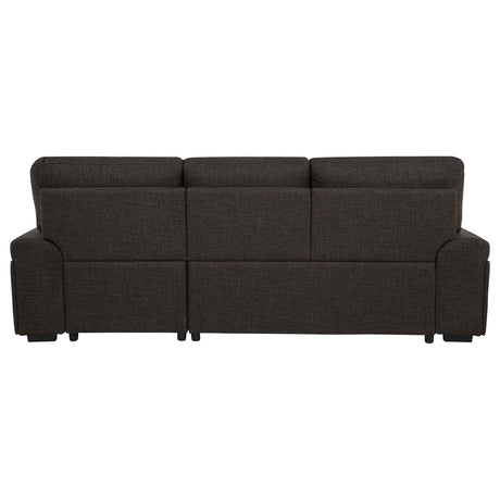 Demko Brown Sleeper Sectional Sofa with Speaker and Storage Chaise by Coaster at Eve Furniture