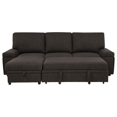 Demko Brown Sleeper Sectional Sofa with Speaker and Storage Chaise by Coaster at Eve Furniture