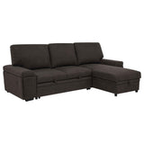 Demko Brown Sleeper Sectional Sofa with Speaker and Storage Chaise by Coaster at Eve Furniture