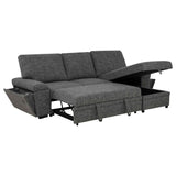 Demko Granite Sleeper Sectional Sofa with Speaker and Storage Chaise by Coaster at Eve Furniture