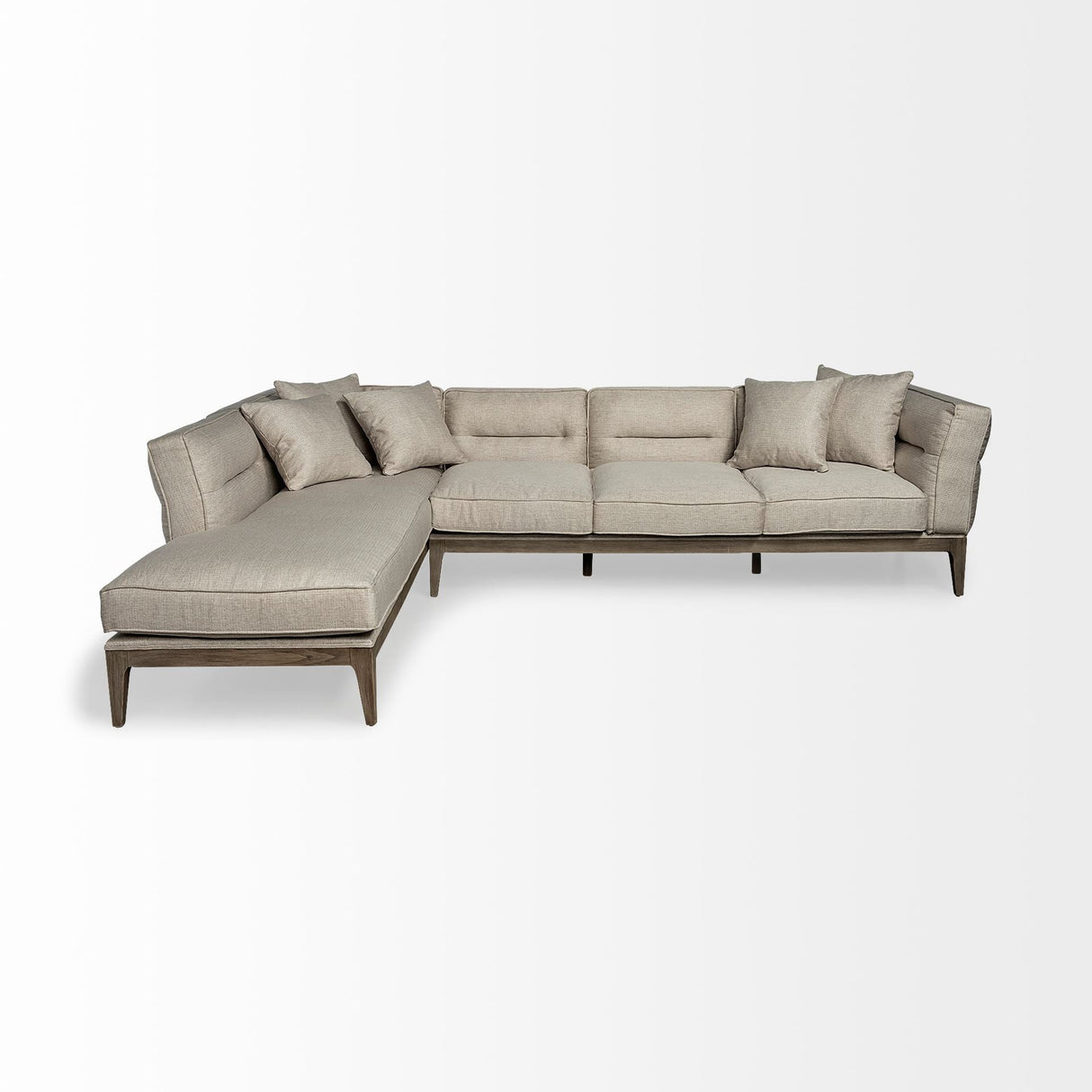 Denali IV Beige Upholstered Wooden Frame Left Four Seater Sectional by Mercana at Eve Furniture