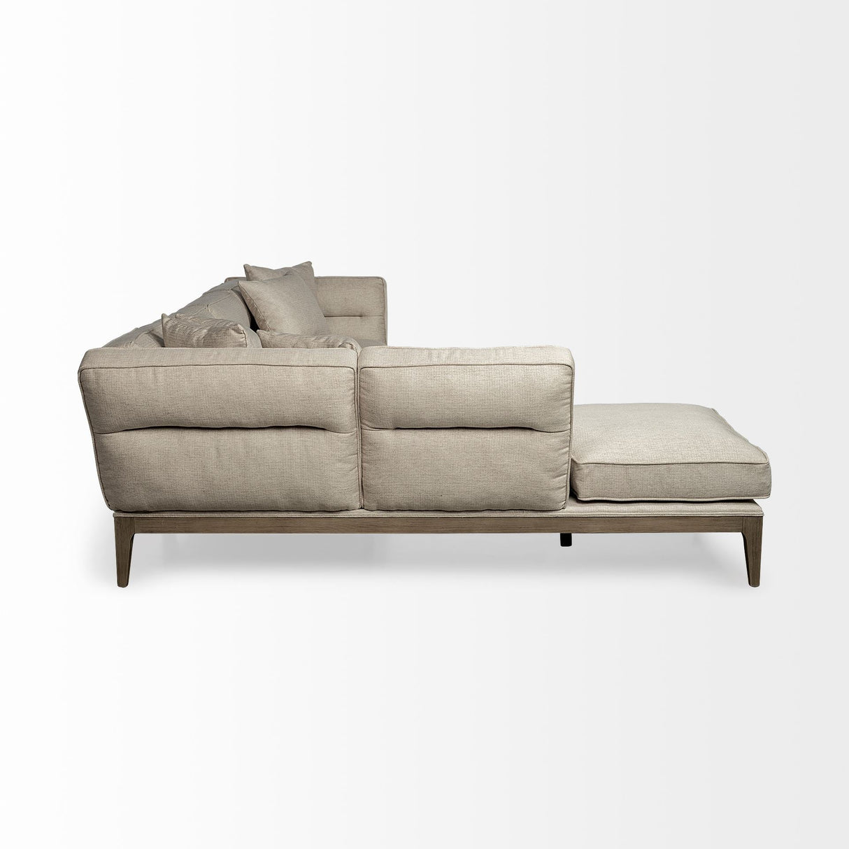 Denali IV Beige Upholstered Wooden Frame Left Four Seater Sectional by Mercana at Eve Furniture