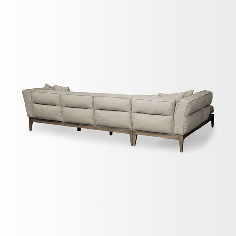 Denali IV Beige Upholstered Wooden Frame Left Four Seater Sectional by Mercana at Eve Furniture