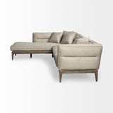 Denali IV Beige Upholstered Wooden Frame Left Four Seater Sectional by Mercana at Eve Furniture