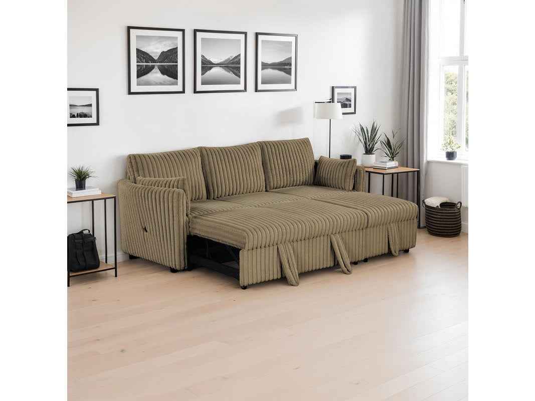 Denholme Brown Sectional w/ Pull Out by Furniture of America at Eve Furniture