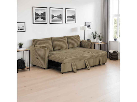 Denholme Brown Sectional w/ Pull Out by Furniture of America at Eve Furniture