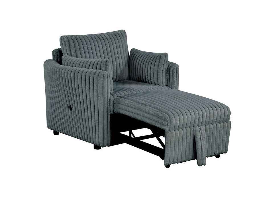 Denholme Dark Gray Chair w/ Pull Out by Furniture of America at Eve Furniture