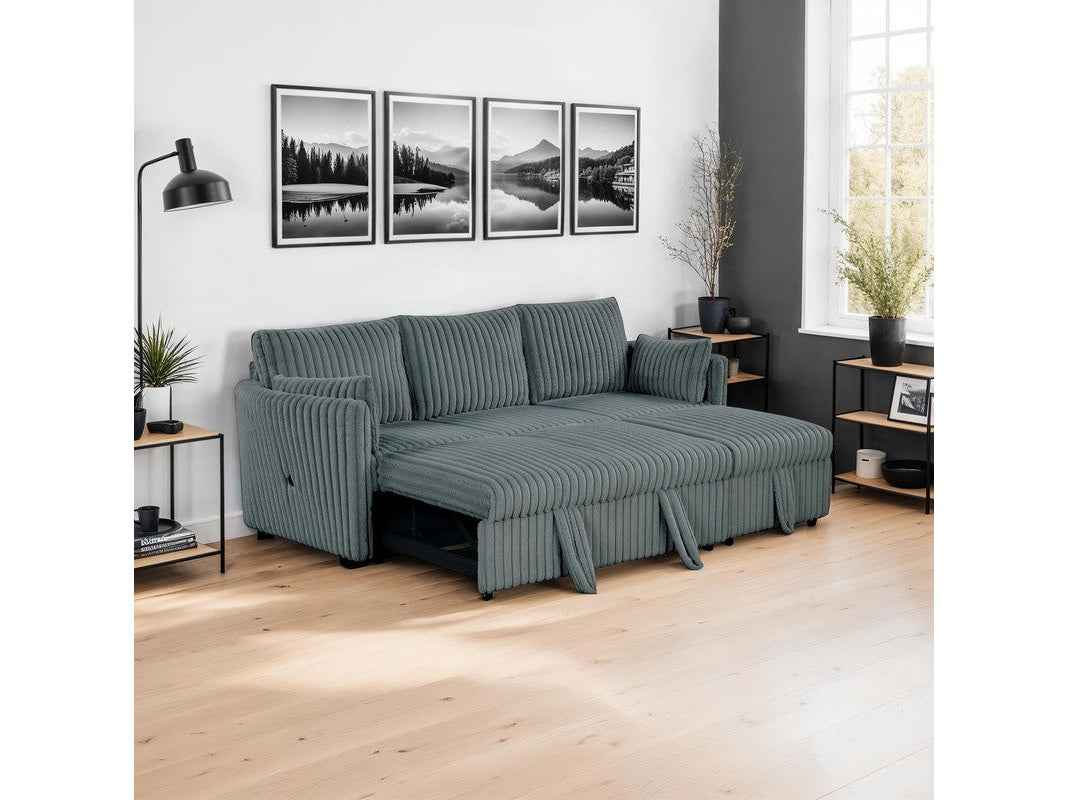 Denholme Dark Gray Sofa w/ Pull Out by Furniture of America at Eve Furniture