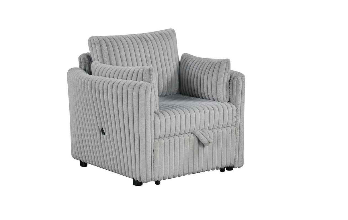 Denholme Gray Chair w/ Pull Out by Furniture of America at Eve Furniture