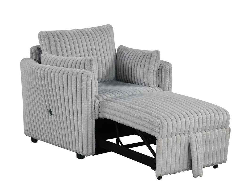 Denholme Gray Chair w/ Pull Out by Furniture of America at Eve Furniture
