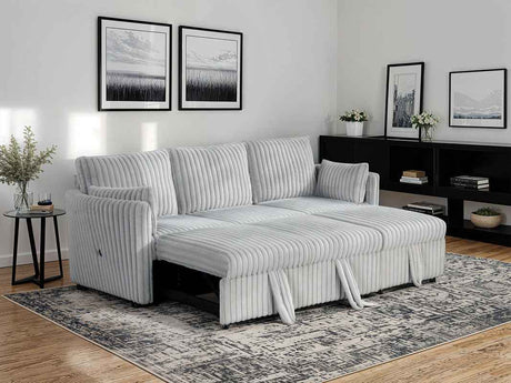 Denholme Gray Sectional w/ Pull Out by Furniture of America at Eve Furniture