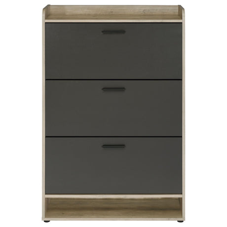 Denia Antique Pine and Grey 3-tier Shoe Storage Cabinet by Coaster at Eve Furniture