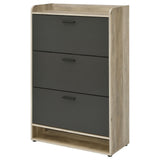 Denia Antique Pine and Grey 3-tier Shoe Storage Cabinet by Coaster at Eve Furniture