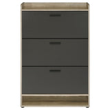 Denia Antique Pine and Grey 3-tier Shoe Storage Cabinet by Coaster at Eve Furniture