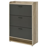 Denia Antique Pine and Grey 3-tier Shoe Storage Cabinet by Coaster at Eve Furniture