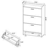 Denia Antique Pine and White 3-tier Shoe Storage Cabinet by Coaster at Eve Furniture