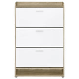 Denia Antique Pine and White 3-tier Shoe Storage Cabinet by Coaster at Eve Furniture