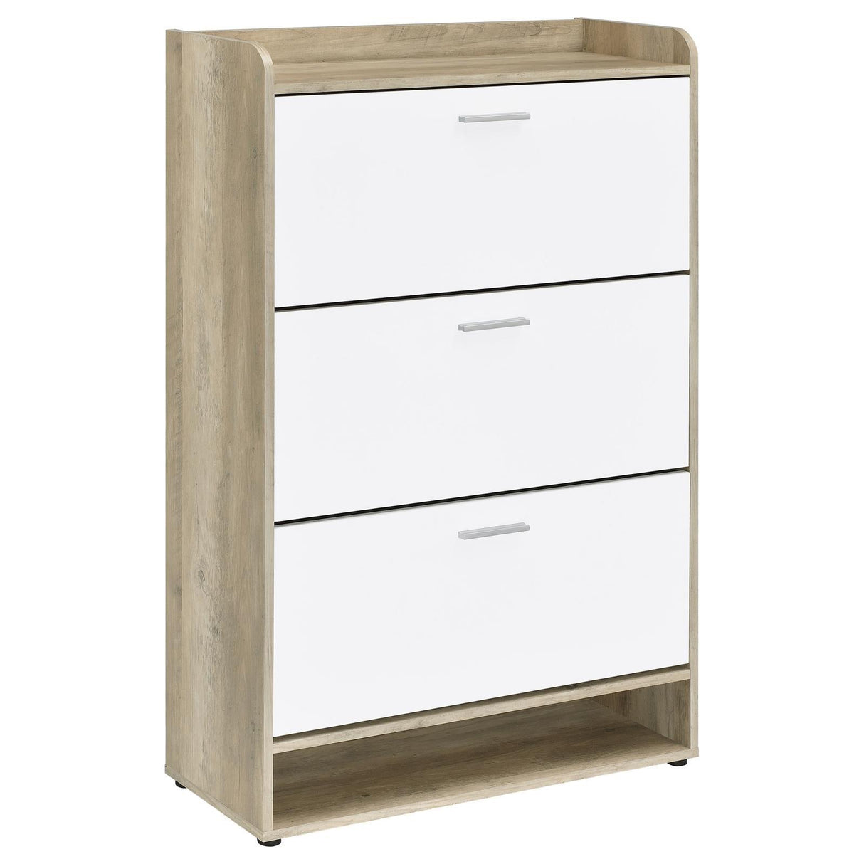 Denia Antique Pine and White 3-tier Shoe Storage Cabinet by Coaster at Eve Furniture