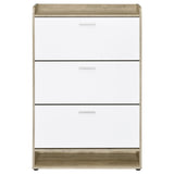 Denia Antique Pine and White 3-tier Shoe Storage Cabinet by Coaster at Eve Furniture