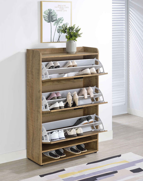 Denia Mango 3-tier Engineered Wood Shoe Cabinet by Coaster at Eve Furniture