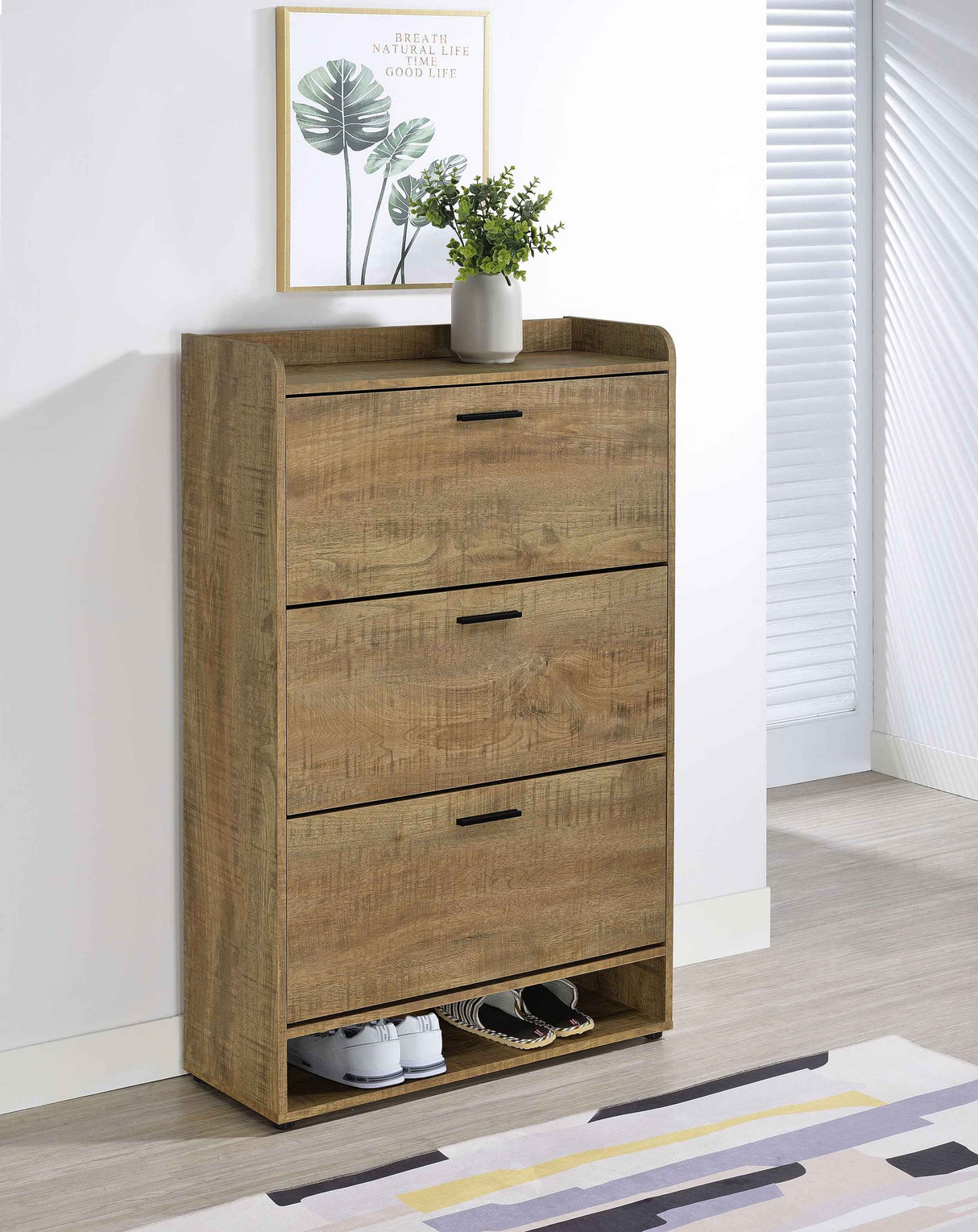 Denia Mango 3-tier Engineered Wood Shoe Cabinet by Coaster at Eve Furniture