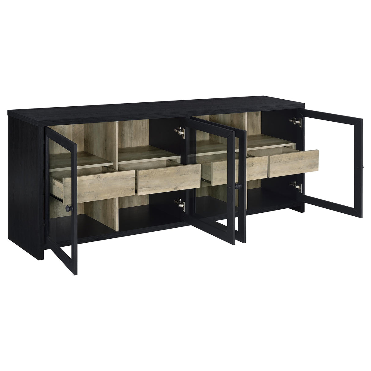 Denison Black 79-inch 4-Door TV Stand Media Console by Coaster at Eve Furniture