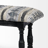 Denison II 56L x 15W Black Wood Base Woven-Leather Cushion Top Accent Bench by Mercana at Eve Furniture