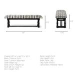 Denison II 56L x 15W Black Wood Base Woven-Leather Cushion Top Accent Bench by Mercana at Eve Furniture