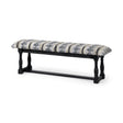 Denison II 56L x 15W Black Wood Base Woven-Leather Cushion Top Accent Bench by Mercana at Eve Furniture