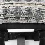 Denison II Black Wood Base Woven-Leather Cushion Top Accent Bench by Mercana at Eve Furniture