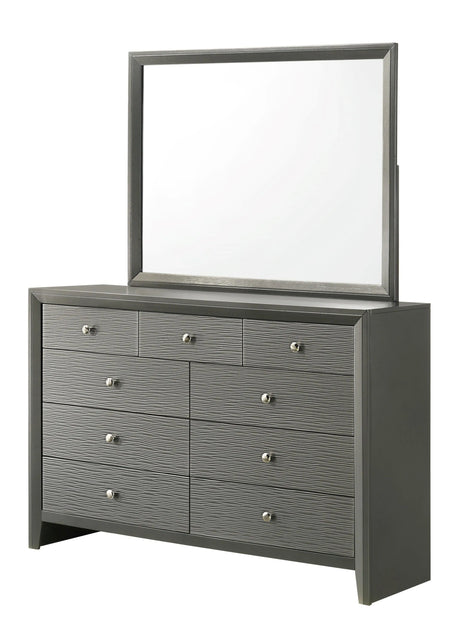 Denker Gunmetal Dresser by Crown Mark at Eve Furniture