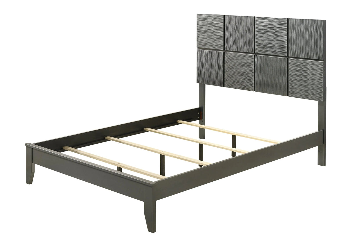 Denker Gunmetal King Panel Bed by Crown Mark at Eve Furniture