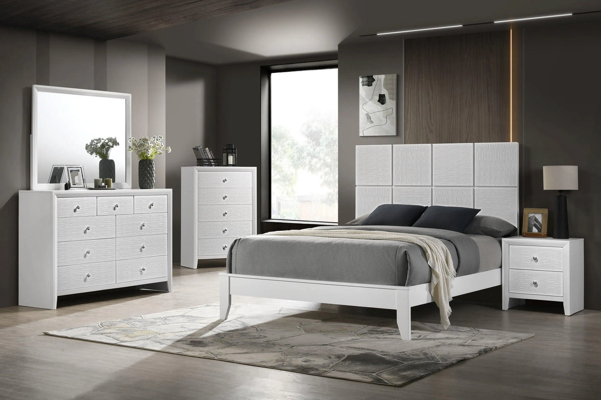 Denker White Full Panel Bed by Crown Mark at Eve Furniture
