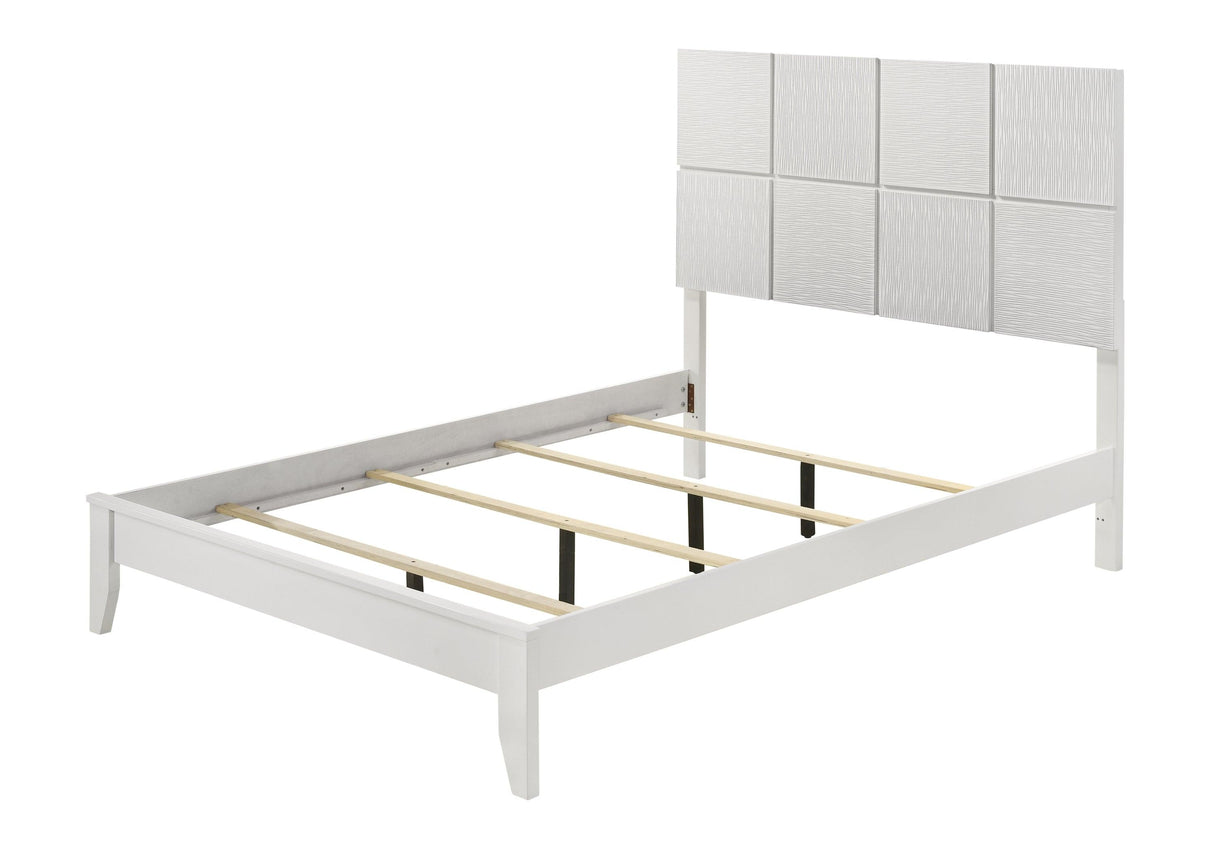 Denker White King Panel Bed by Crown Mark at Eve Furniture