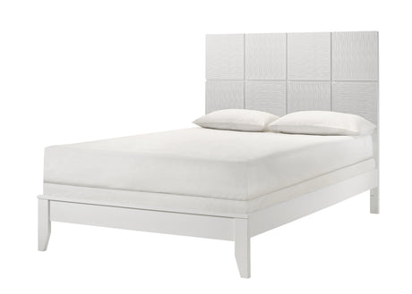 Denker White King Panel Bed by Crown Mark at Eve Furniture
