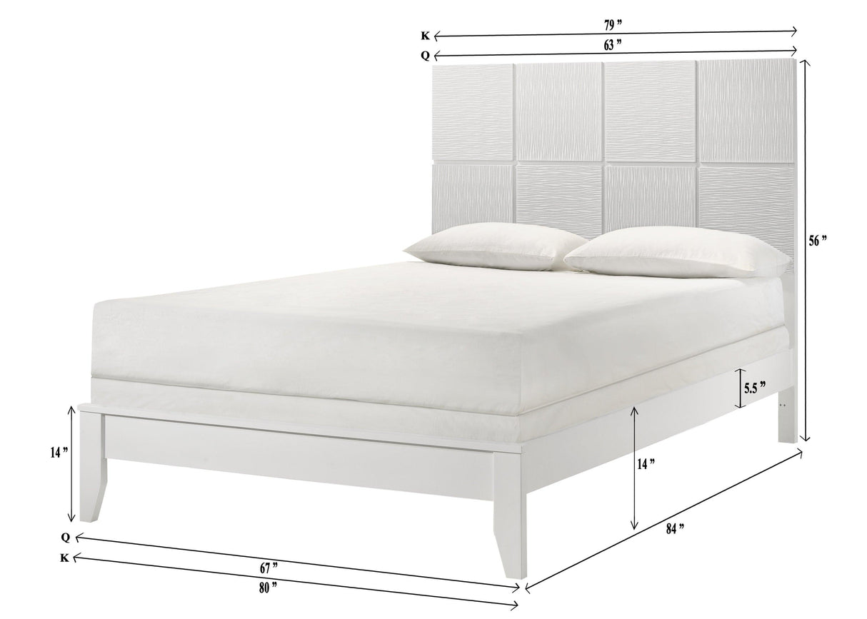 Denker White Panel Bedroom Set by Crown Mark at Eve Furniture