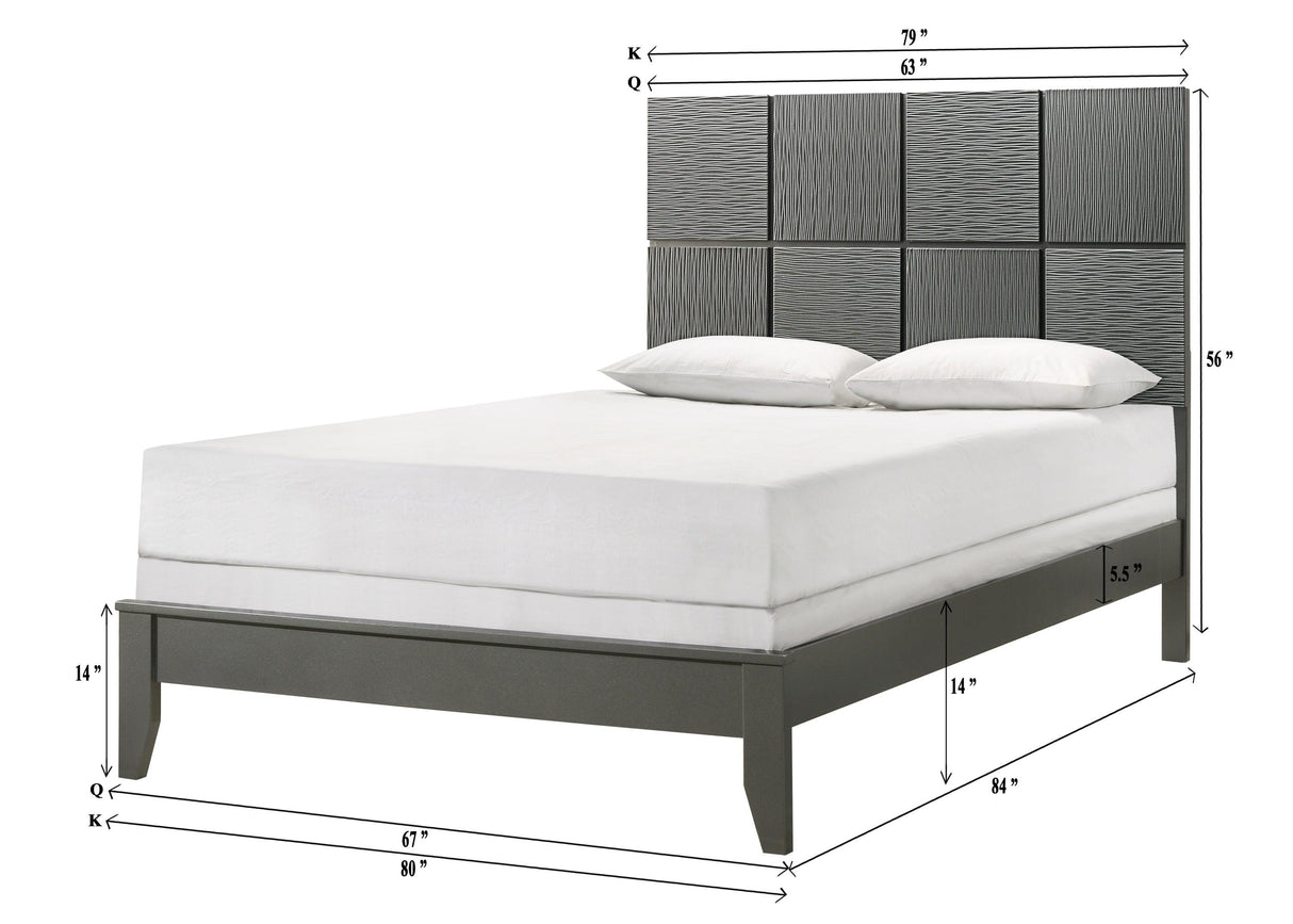 Denker Gunmetal Panel Bedroom Set by Crown Mark at Eve Furniture
