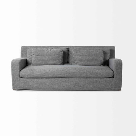 Denly II 92 Inch Slipcover Three Seater Sofa In Casterock Gray by Mercana at Eve Furniture
